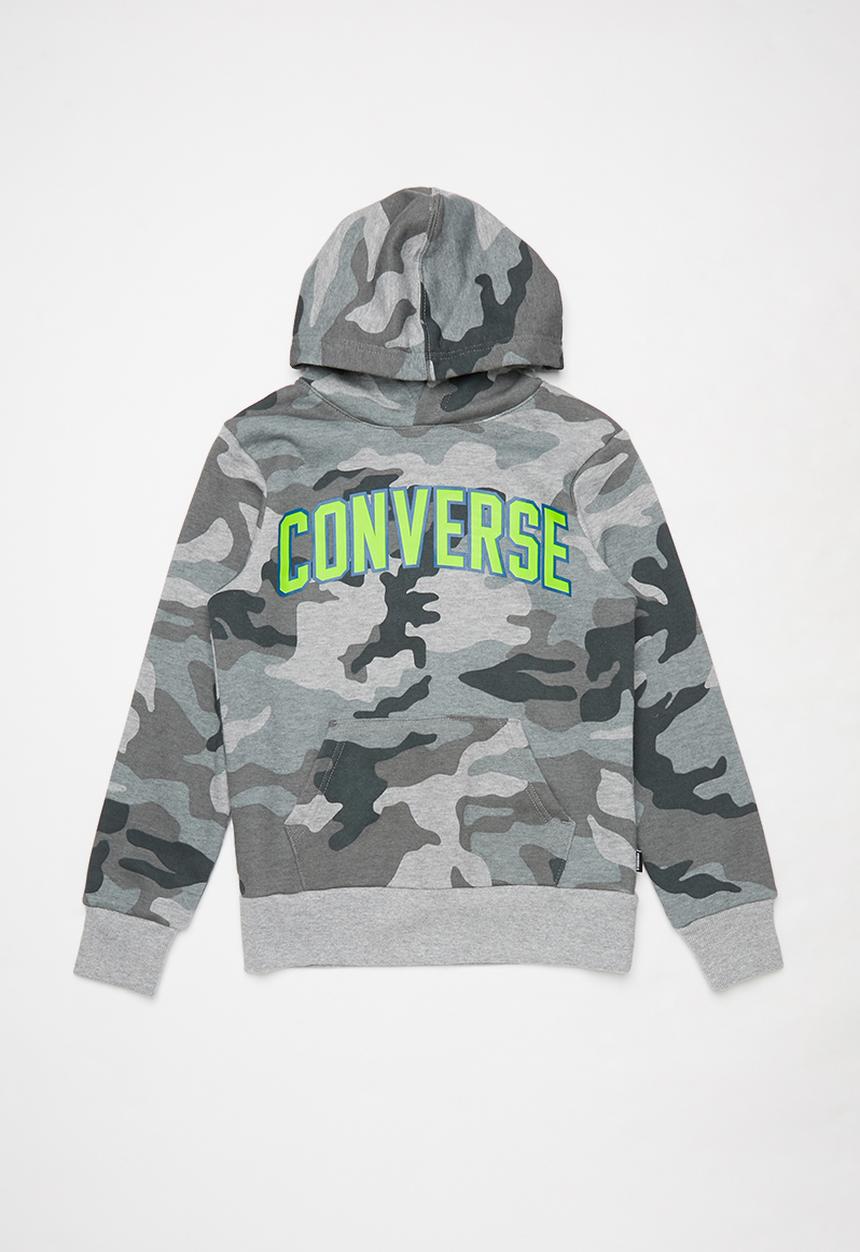 Converse - Converse boys collegiate camo hoodie - grey