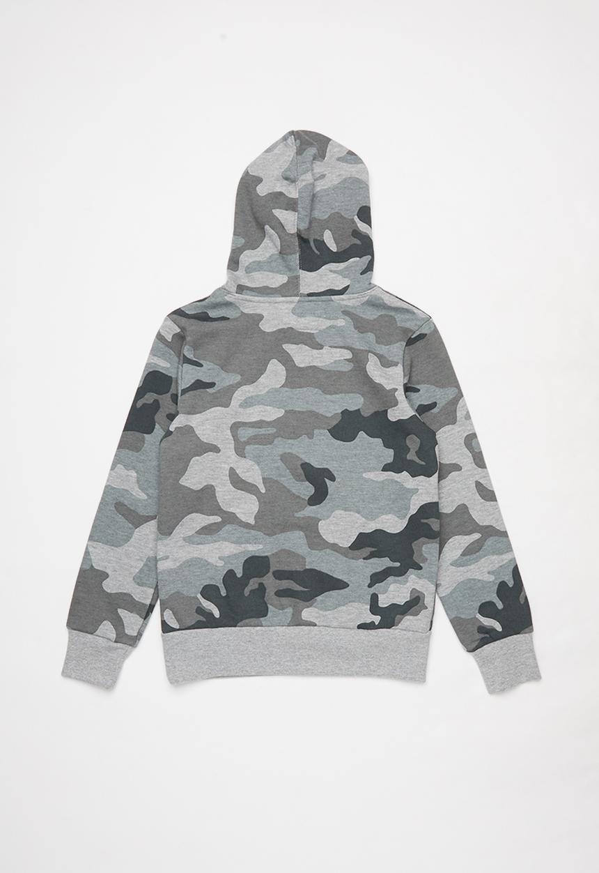 Converse - Converse boys collegiate camo hoodie - grey