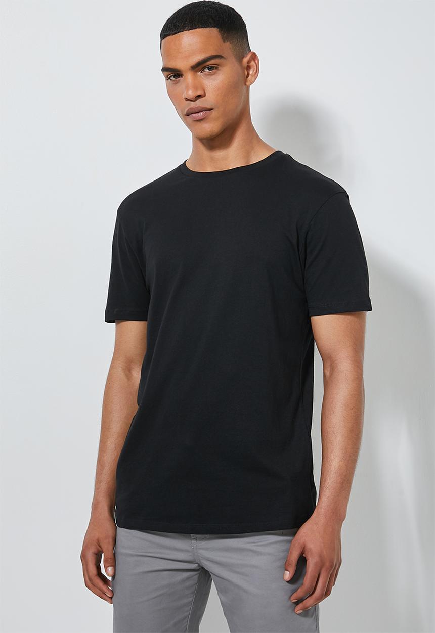 Superbalist - 3-Pack Barney longline curved hem tee - black