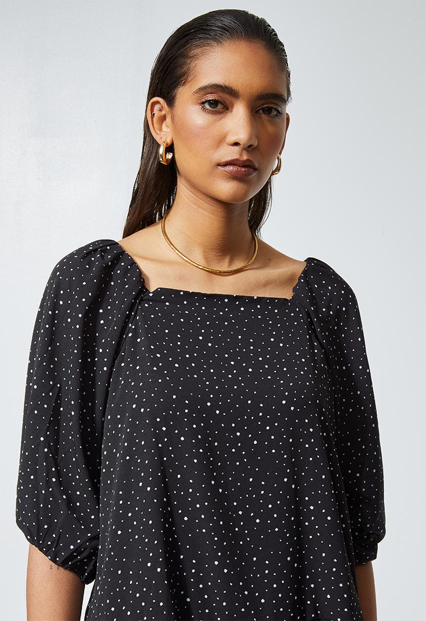 Superbalist - Off the shoulder mini dress - black & white 