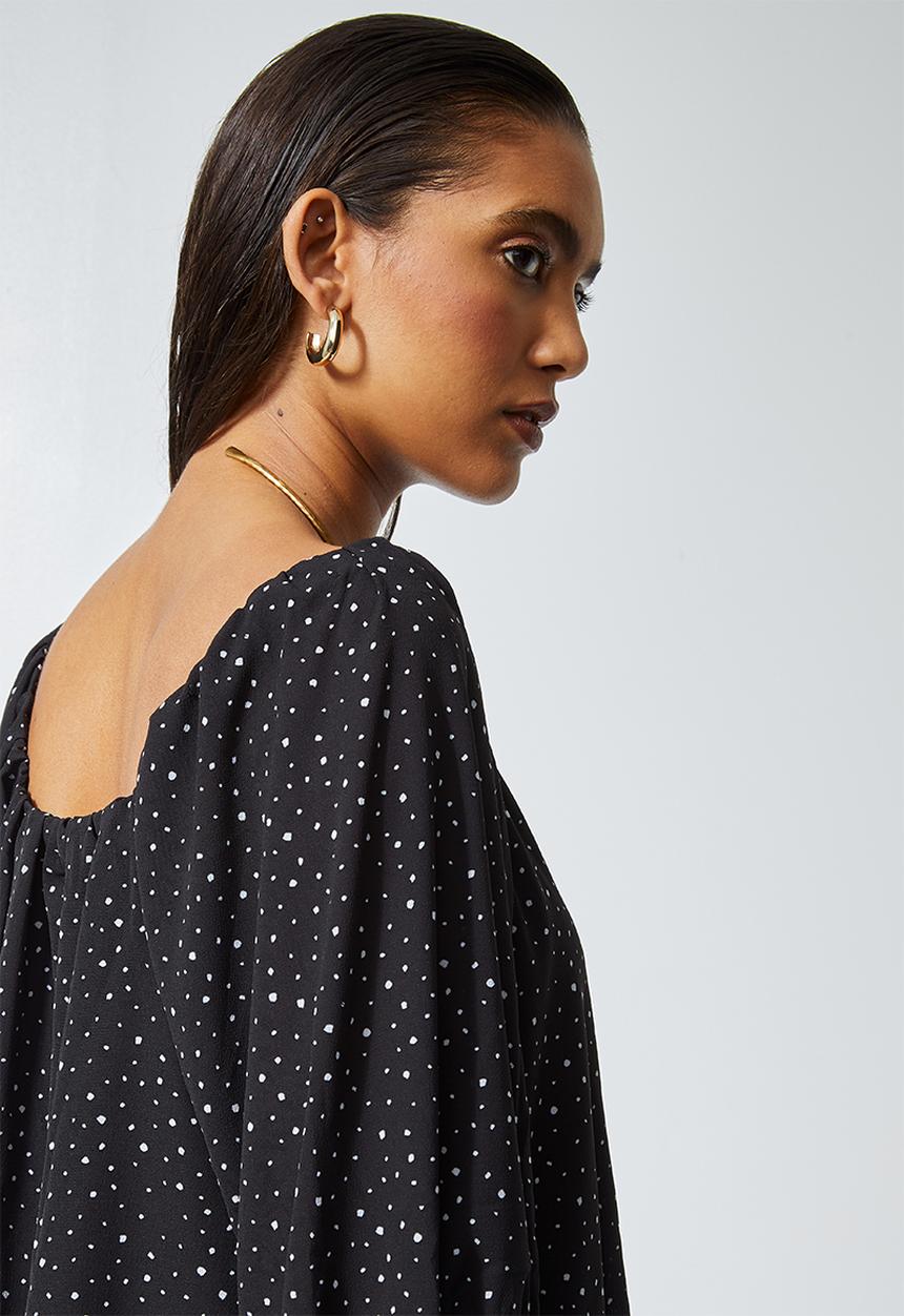 Superbalist - Off the shoulder mini dress - black & white 