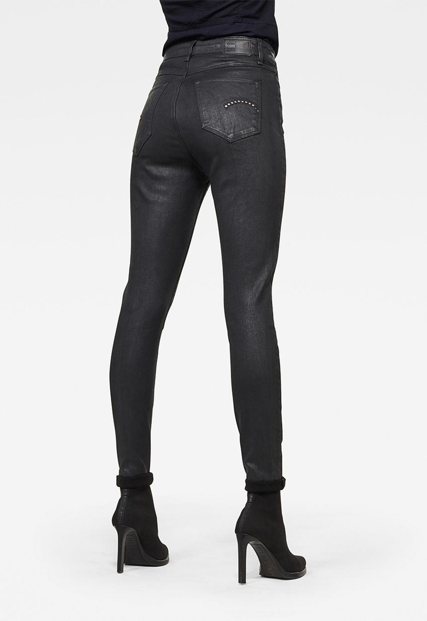 G-STAR - G-star shape studs high super skinny wmn jeans - black