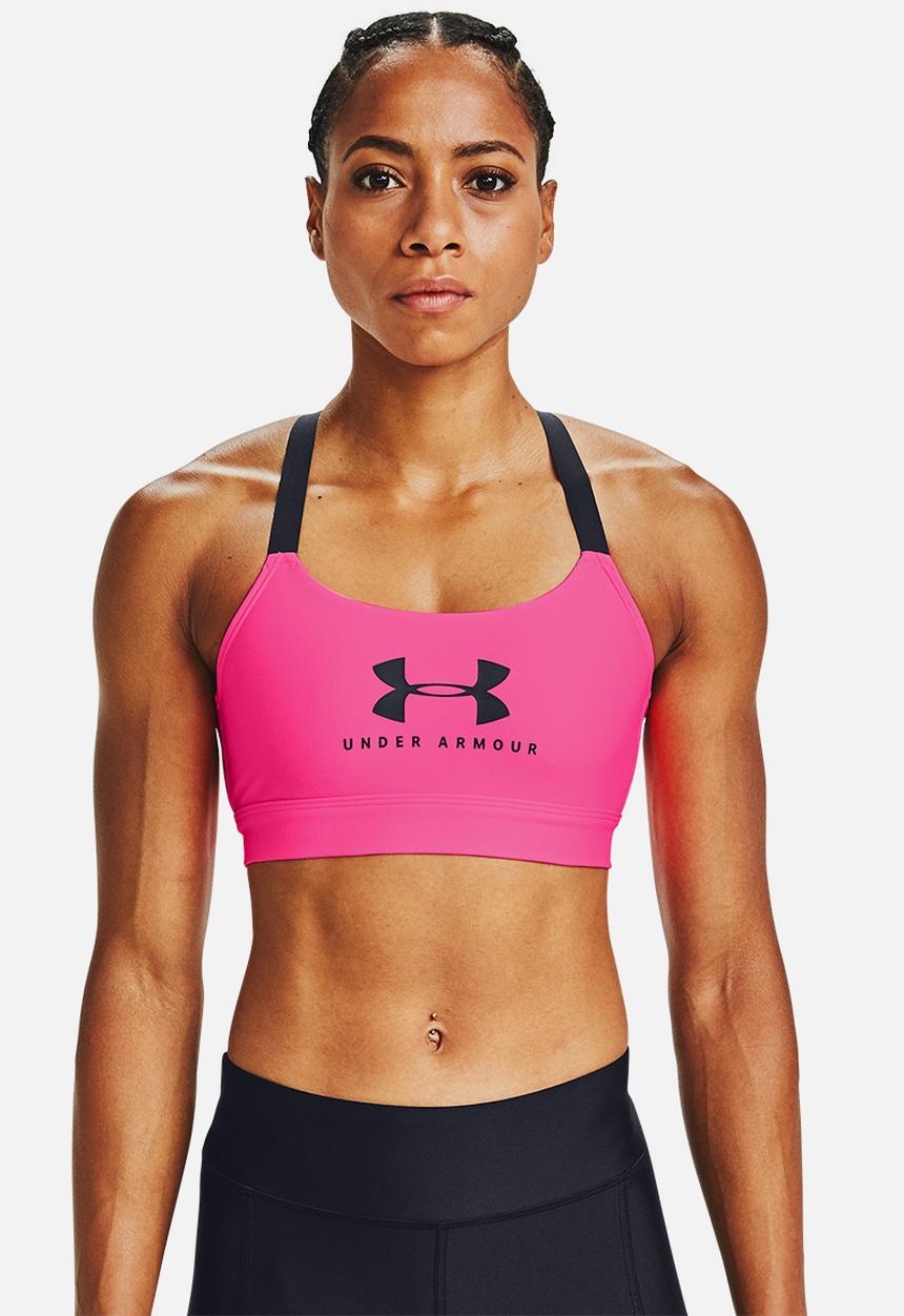 Under Armour - Armour mid impact graphic bra - pink