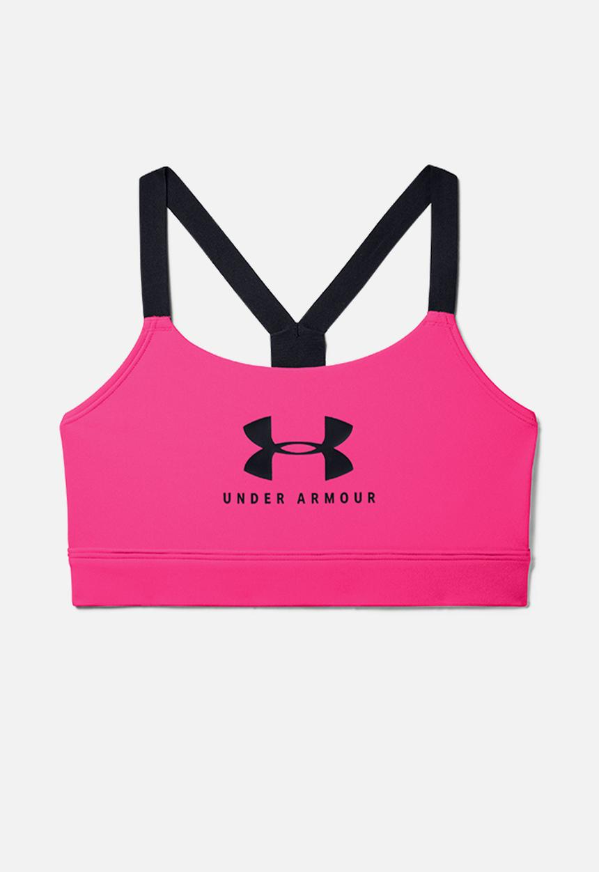 Under Armour - Armour mid impact graphic bra - pink