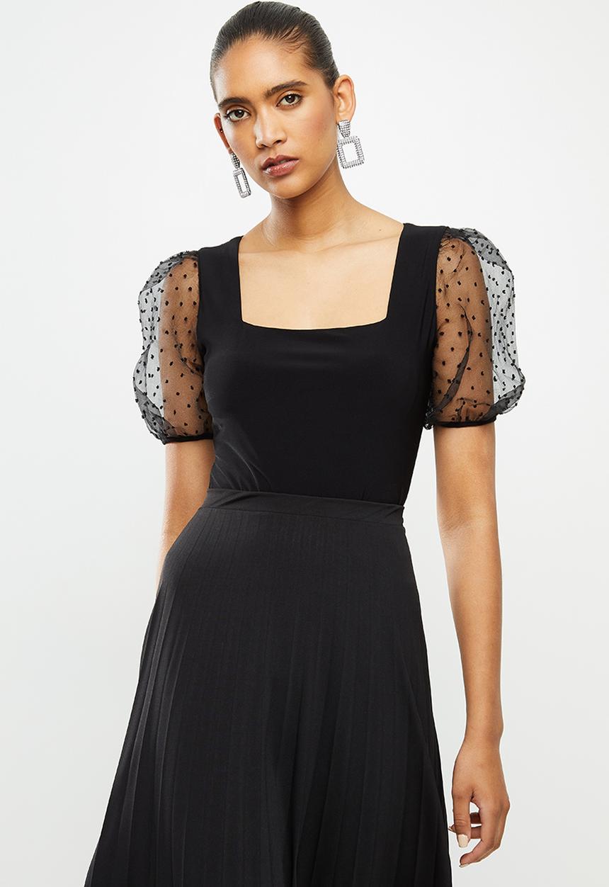 Blake - Square neck bodysuit - black