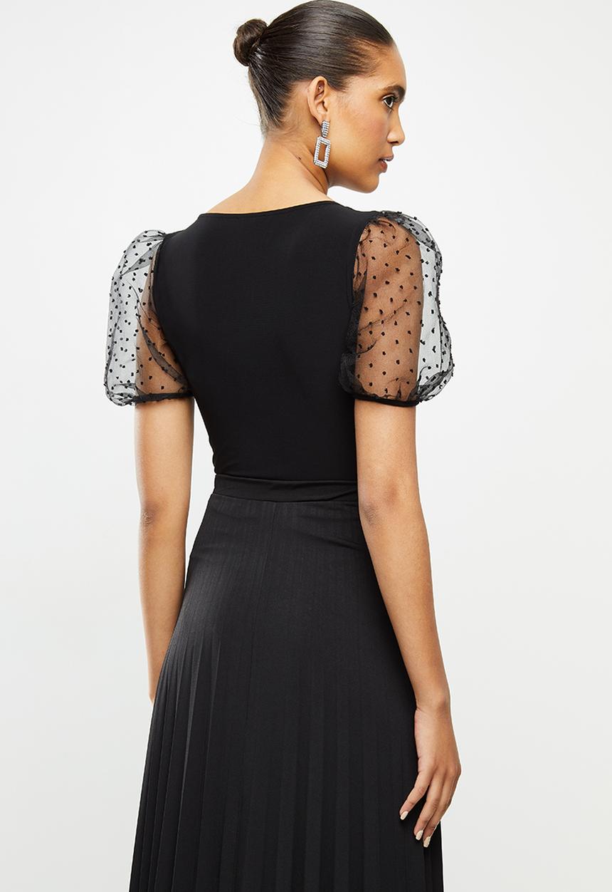 Blake - Square neck bodysuit - black