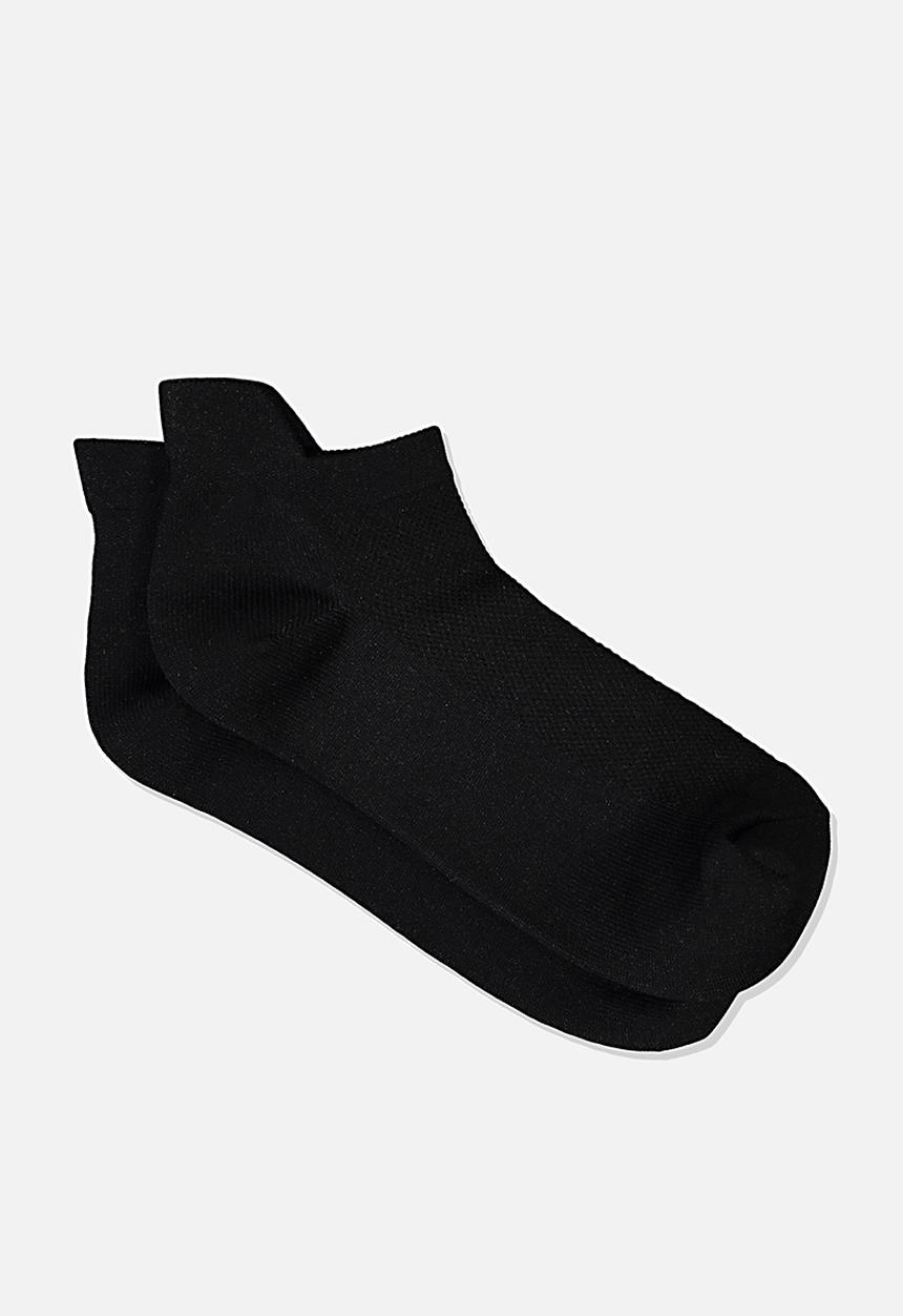 Cotton On - Fresh mesh ankle tab sock - black