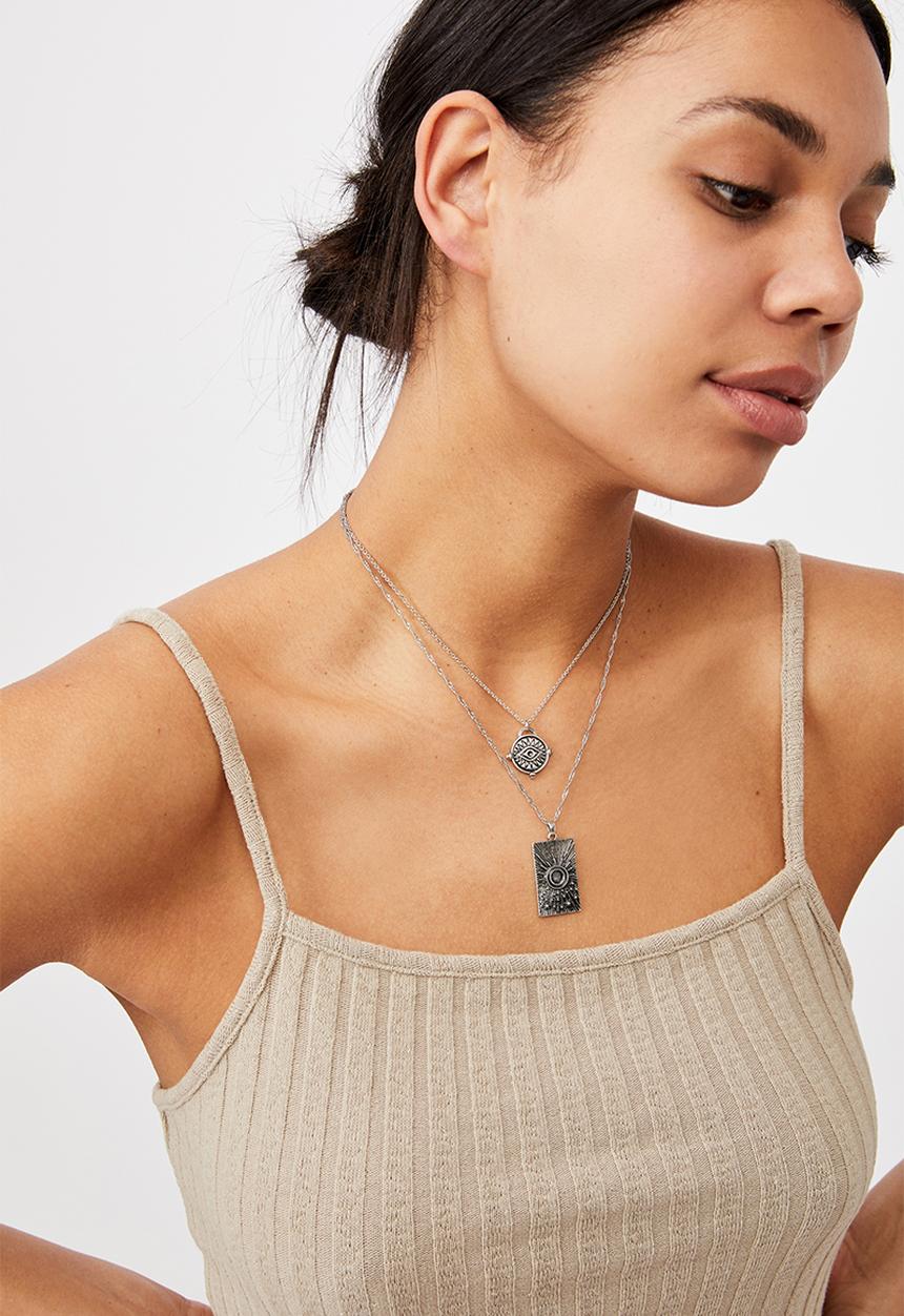 Rubi - Ray of light trinkets necklace - silver