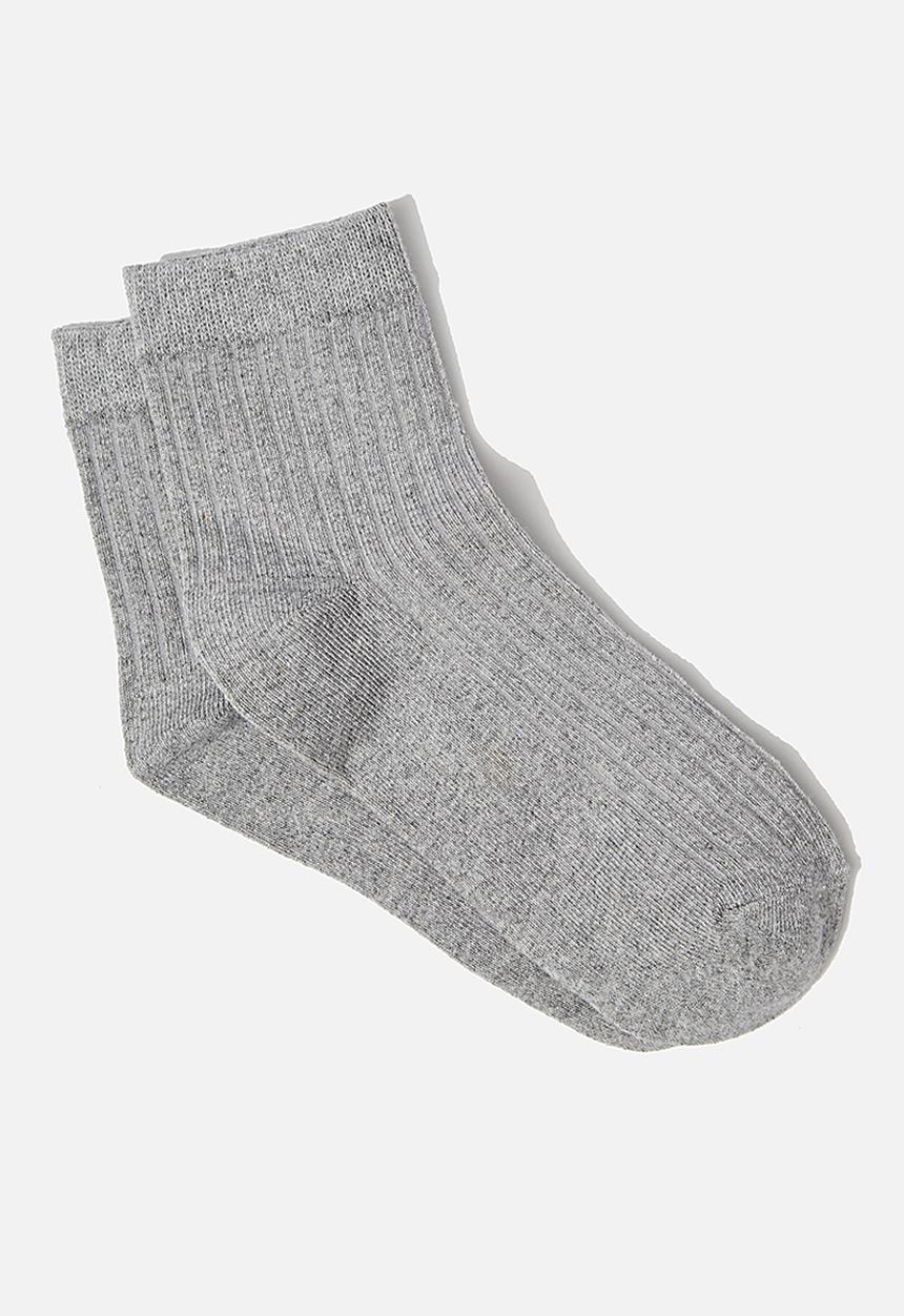 Cotton On - Reggie quarter crew sock - grey