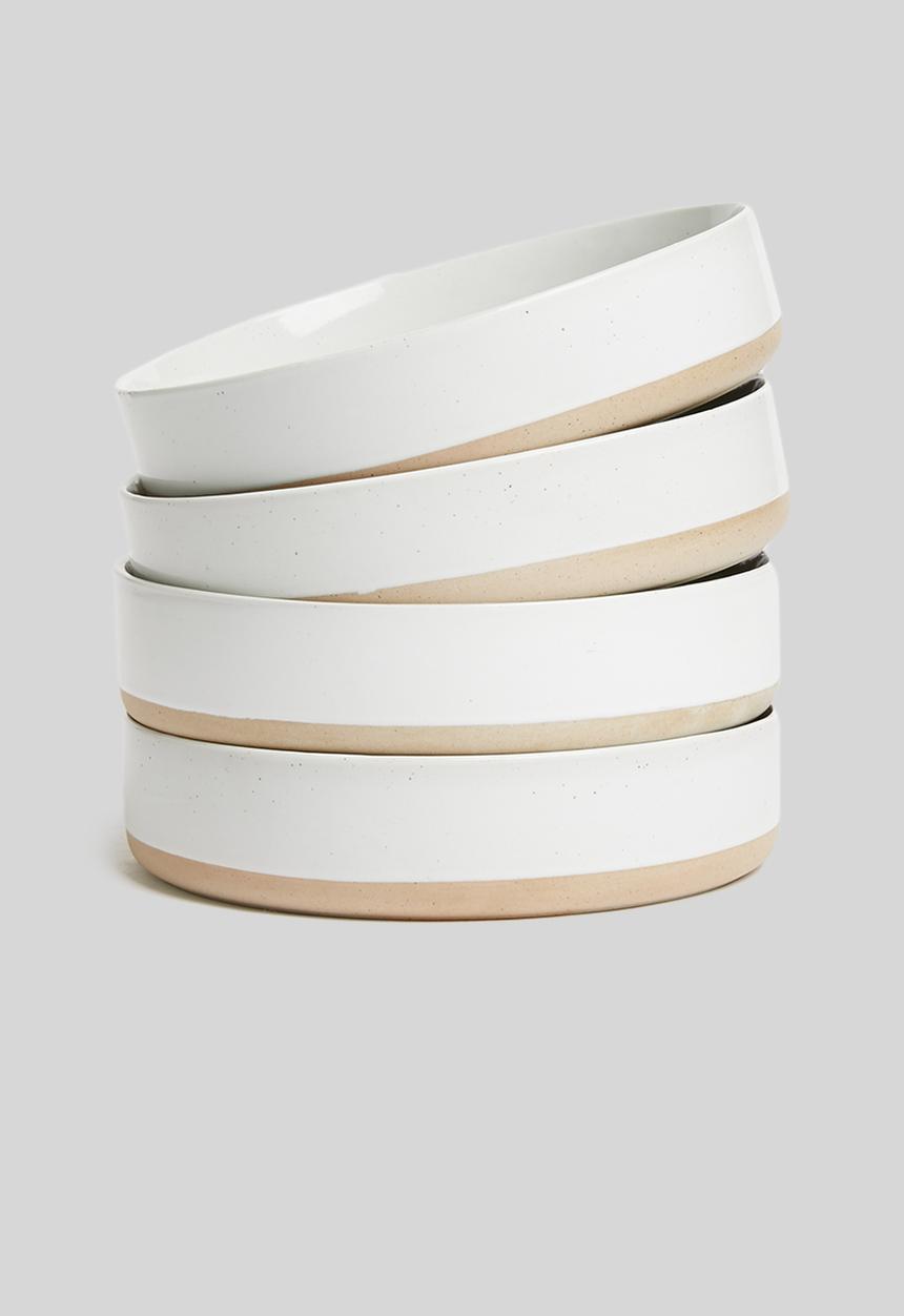 Sixth Floor - Step tapas bowl set of 4 - white & natural