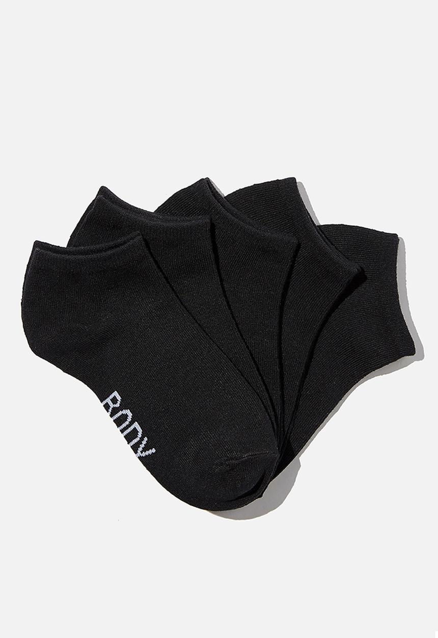 Cotton On - 5 pack body ankle cut sock - black