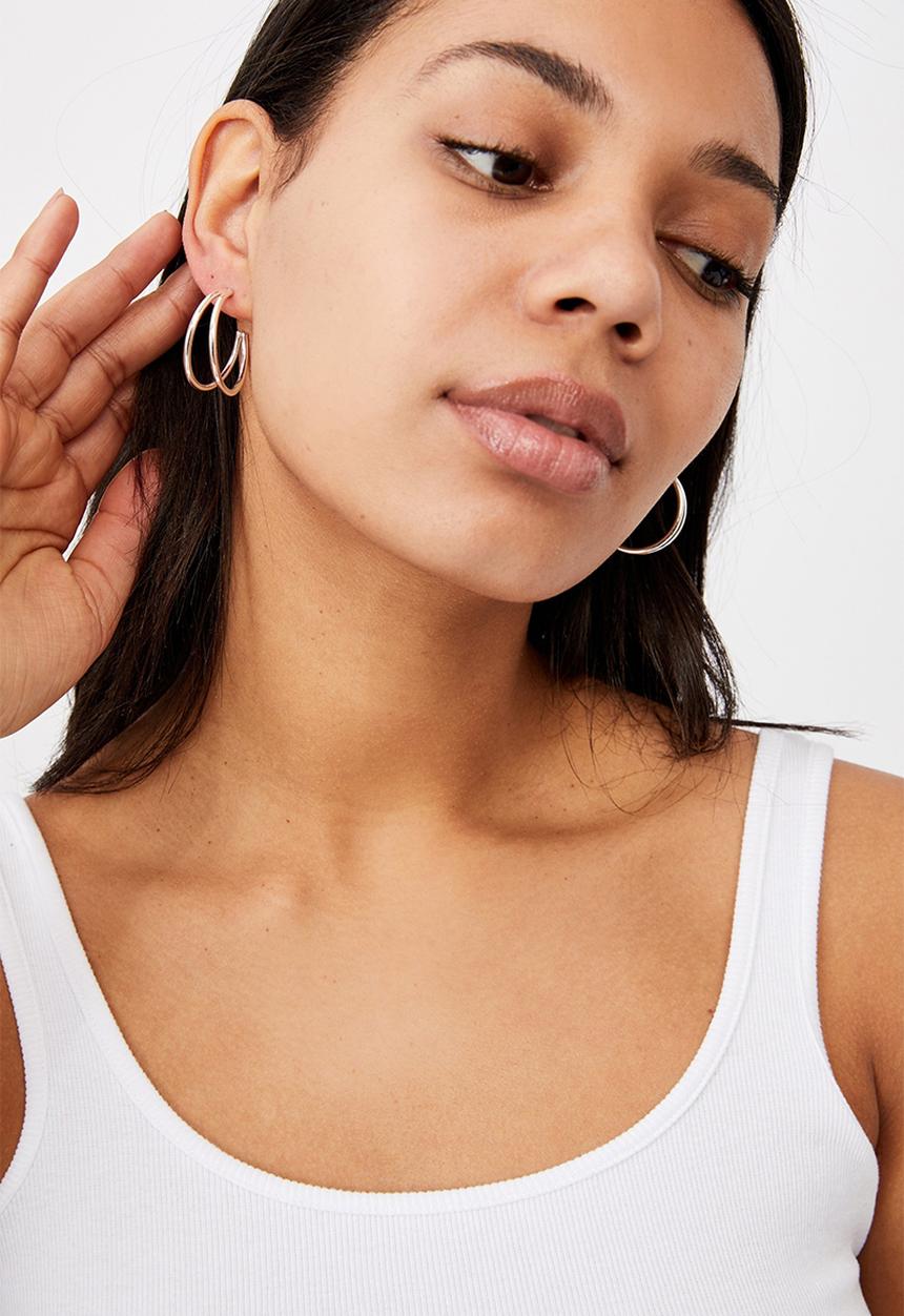 Rubi - 3 pack luxe layers hoop - mini silver