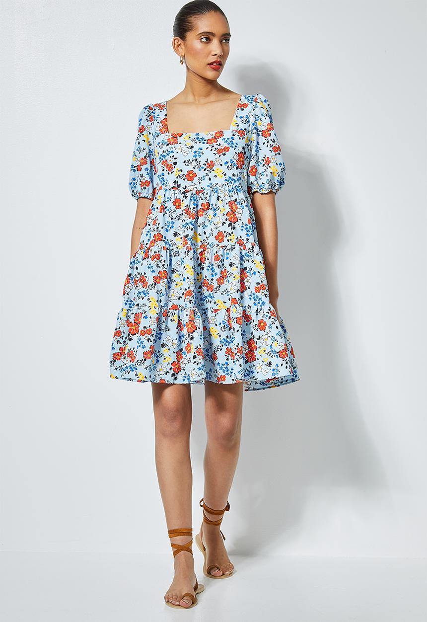 Superbalist - Squareneck tiered dress - multi