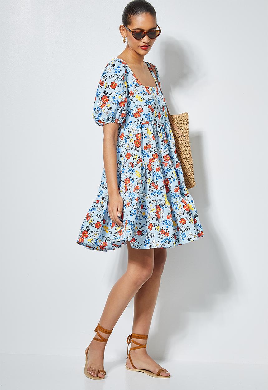 Superbalist - Squareneck tiered dress - multi