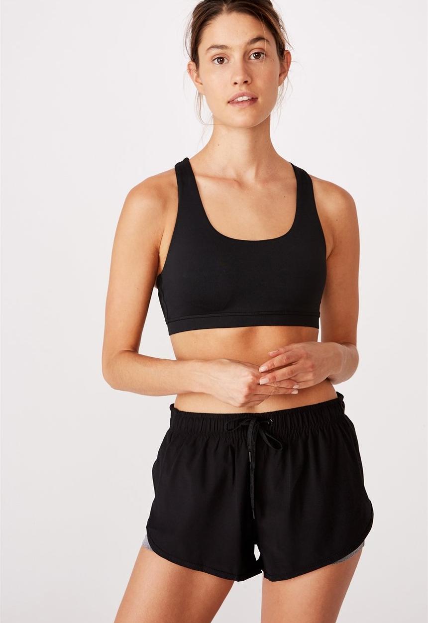 Cotton On - Move jogger short - black & grey 