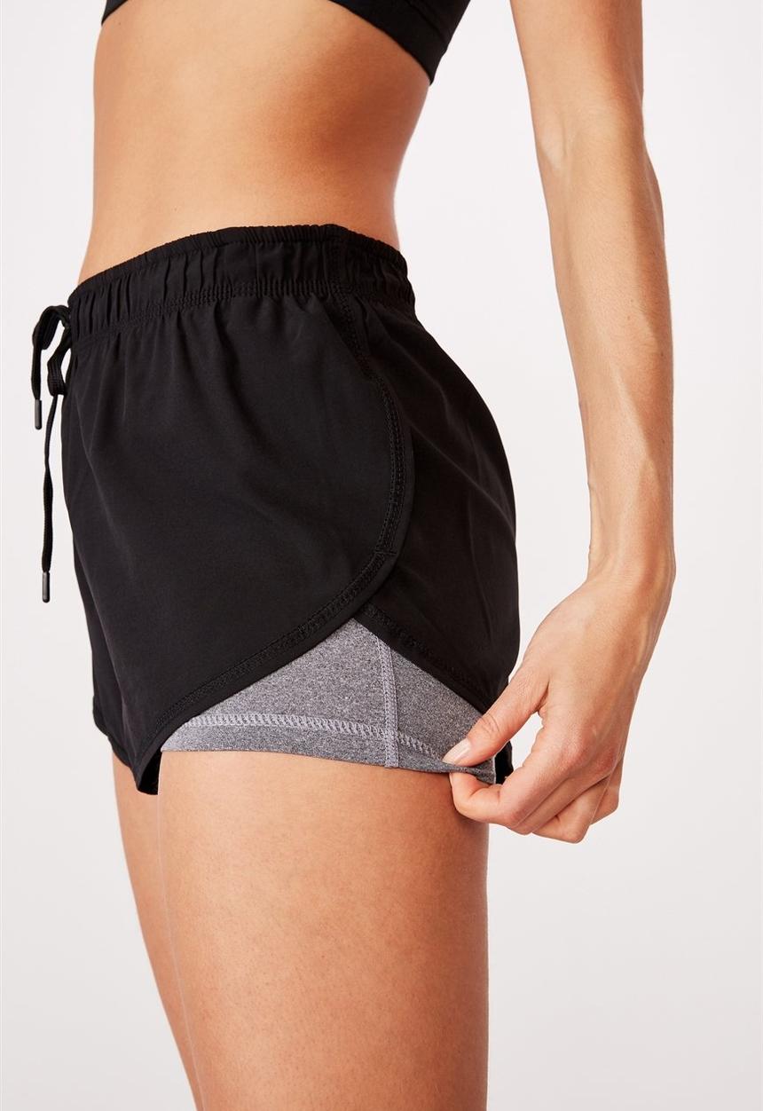 Cotton On - Move jogger short - black & grey 