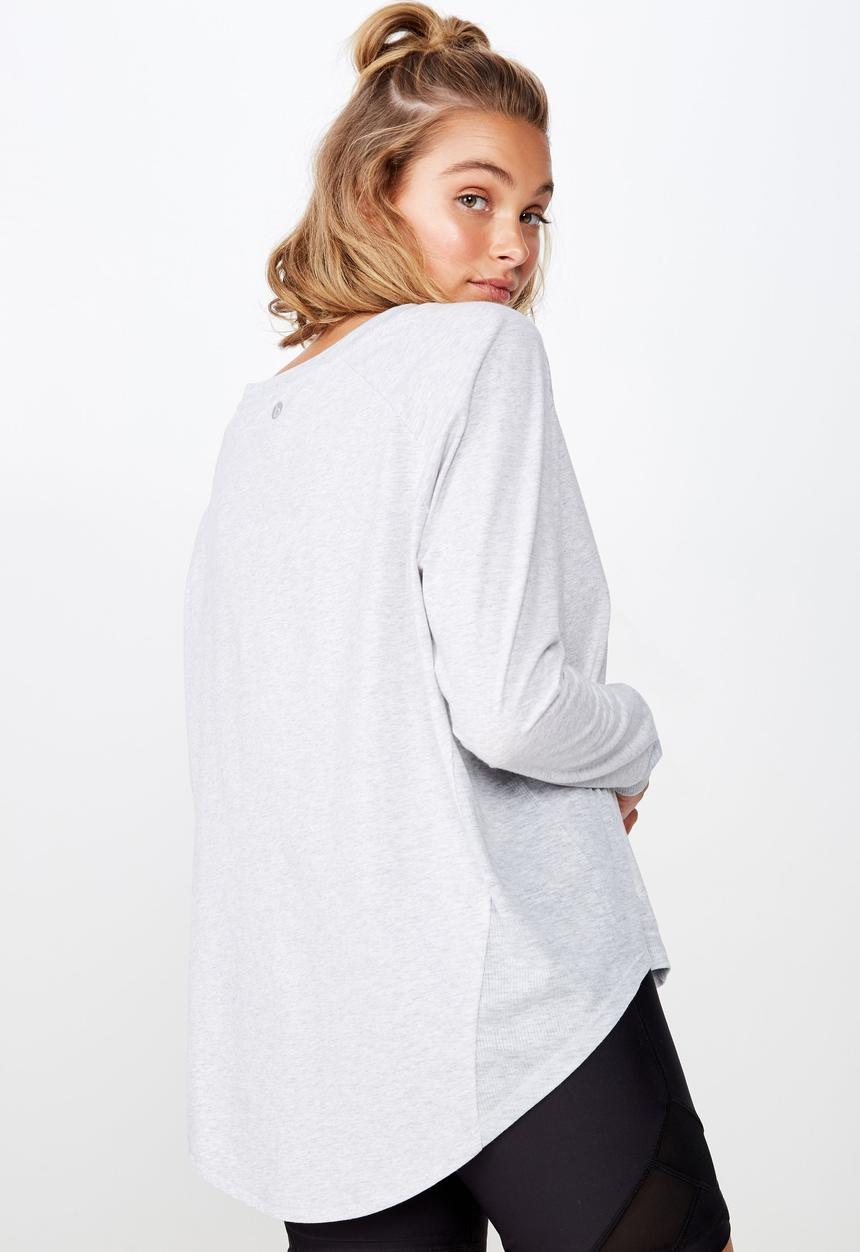 Cotton On - Active rib long sleeve top - grey