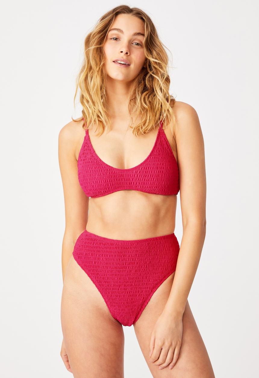 Cotton On - High waisted cheeky bikini bottom - pink