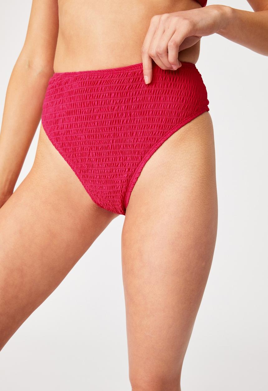 Cotton On - High waisted cheeky bikini bottom - pink