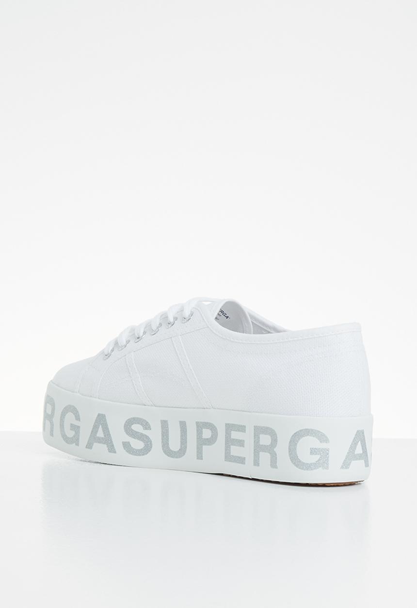 SUPERGA - 2790 glitter lettering platform - white silver
