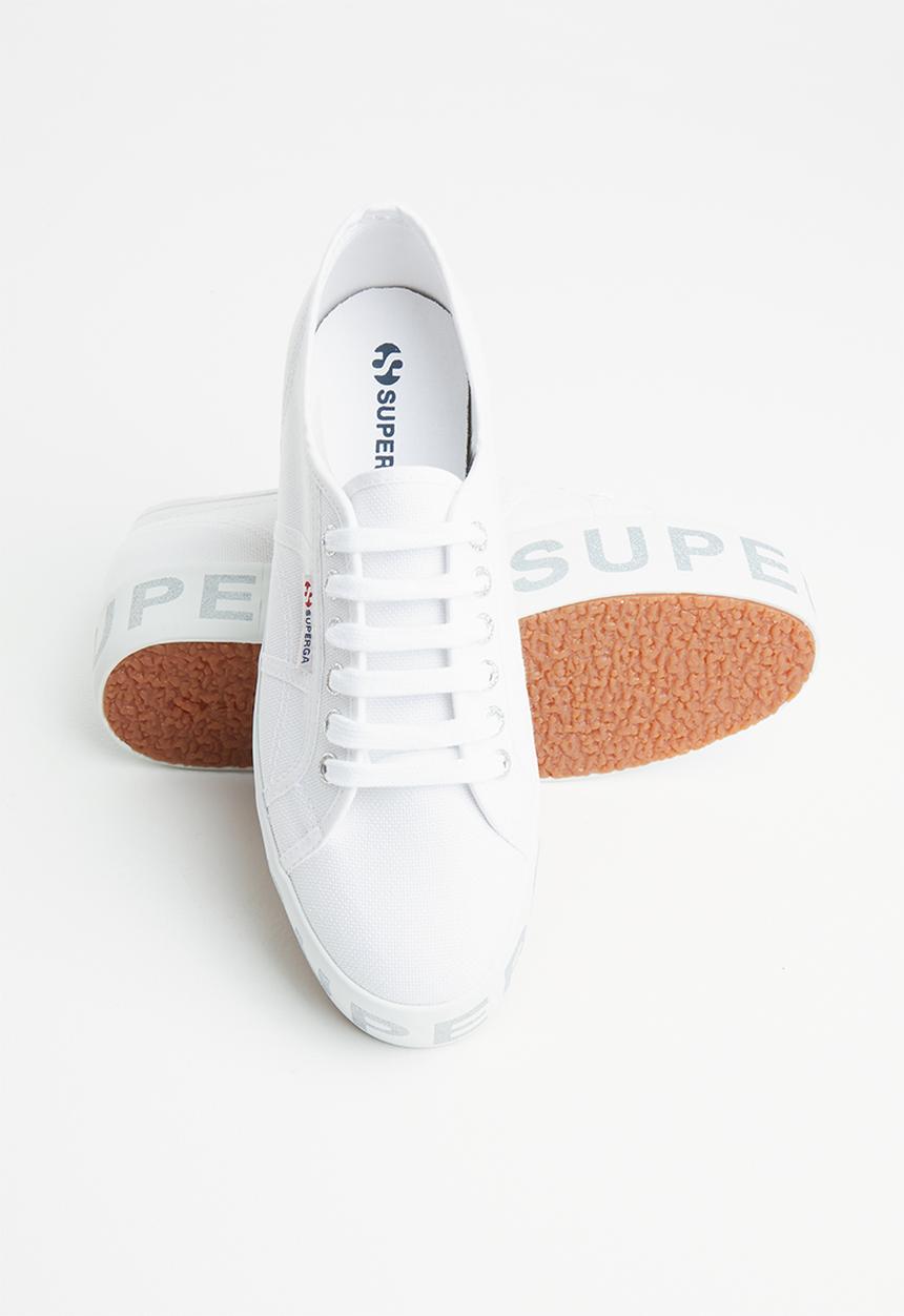SUPERGA - 2790 glitter lettering platform - white silver