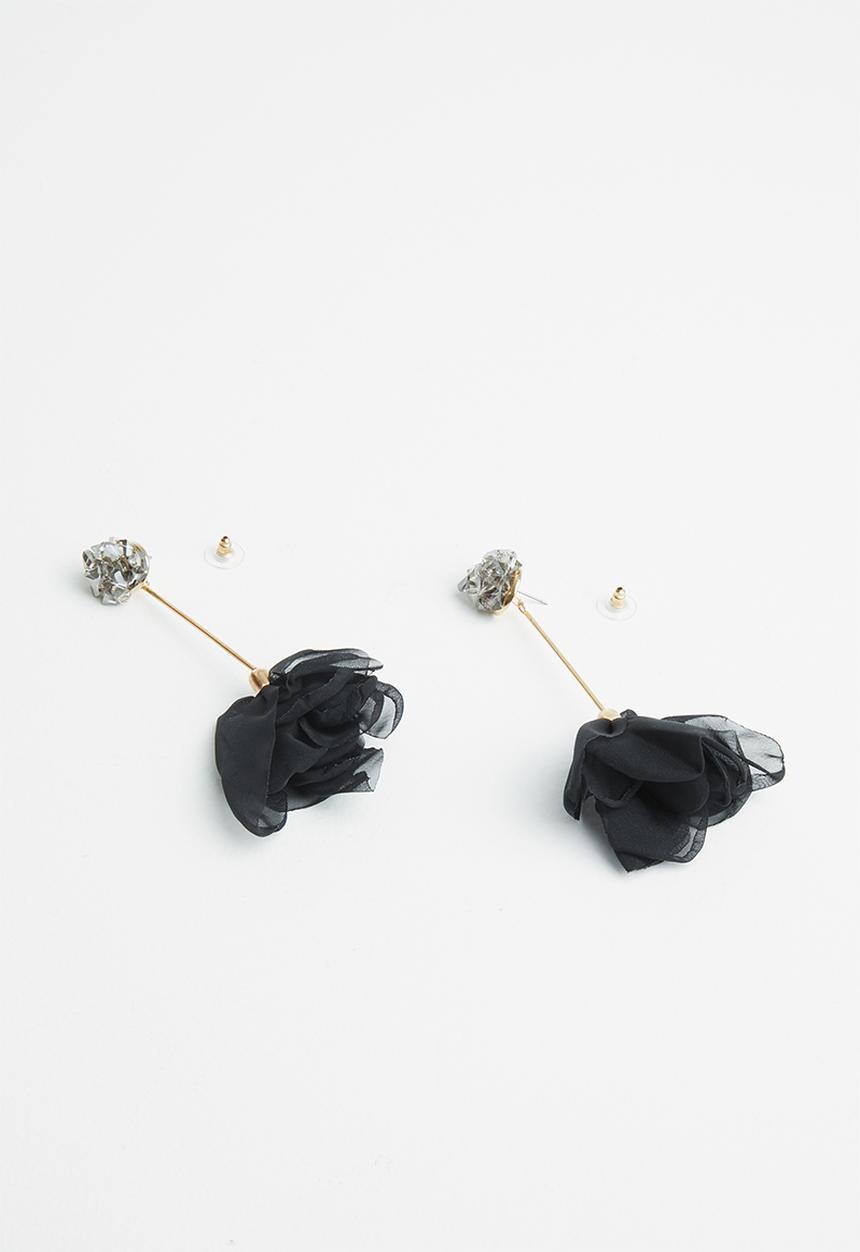 Superbalist - Floral drop earrings - black