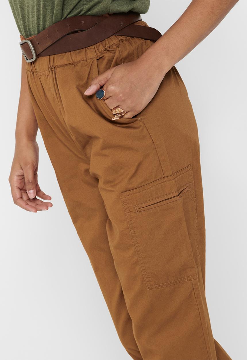 Jacqueline de Yong - Kara life straight pocket pant - tan
