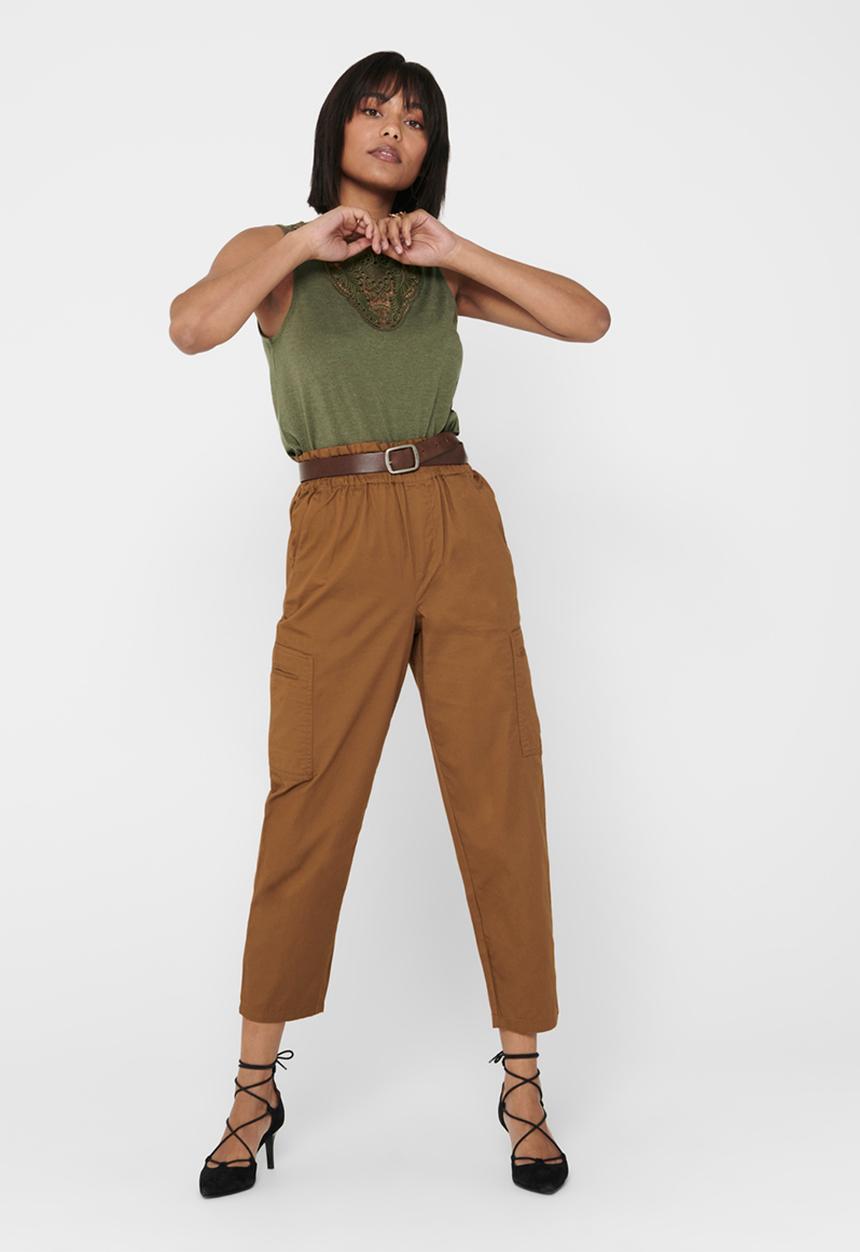 Jacqueline de Yong - Kara life straight pocket pant - tan