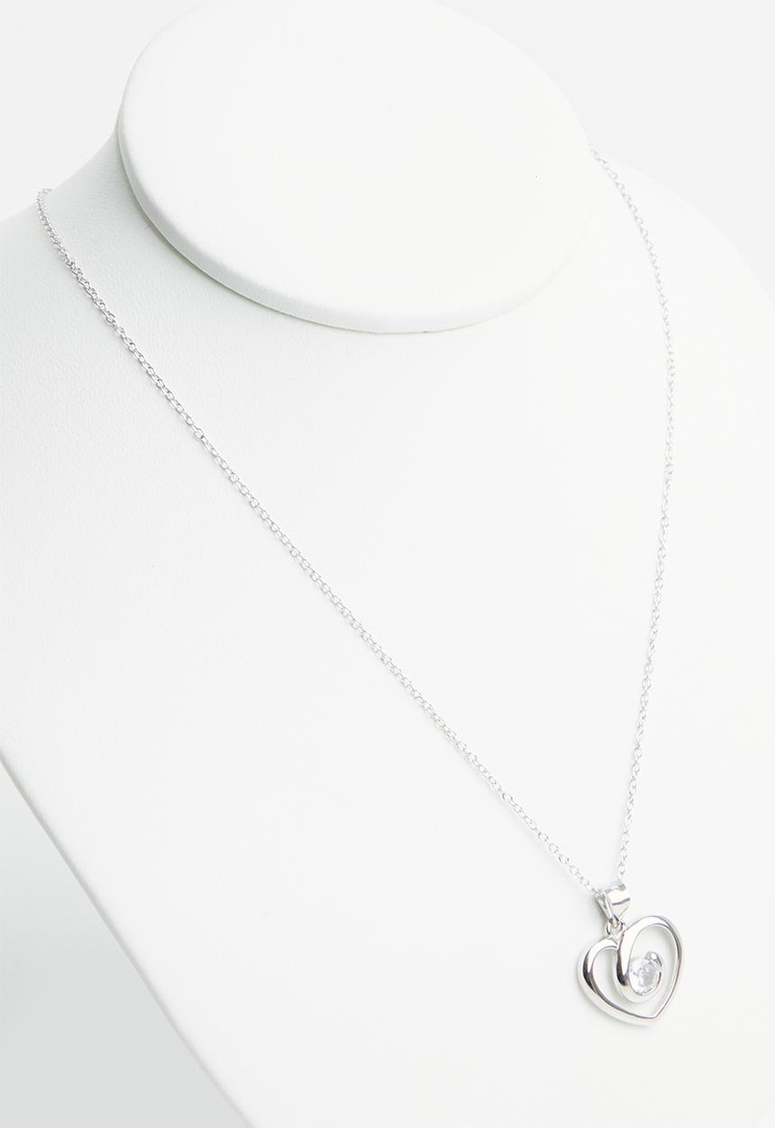 Superbalist - Sterling silver heart necklace and stud set - silver 