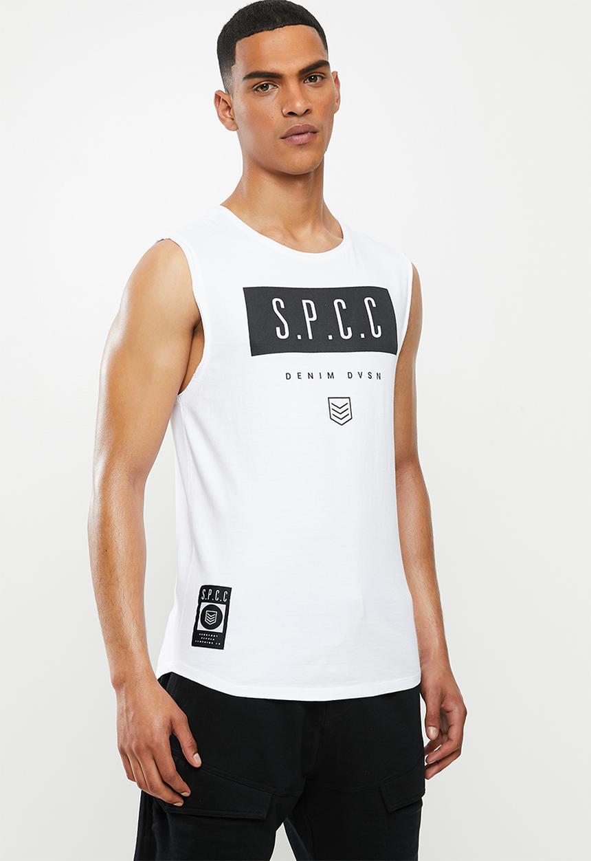 S.P.C.C - Shearer fashion scooped hem sleeveless T-shirt - white