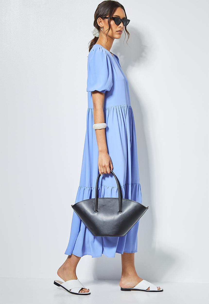 Superbalist - Puff sleeve tiered dress - cornflower blue 