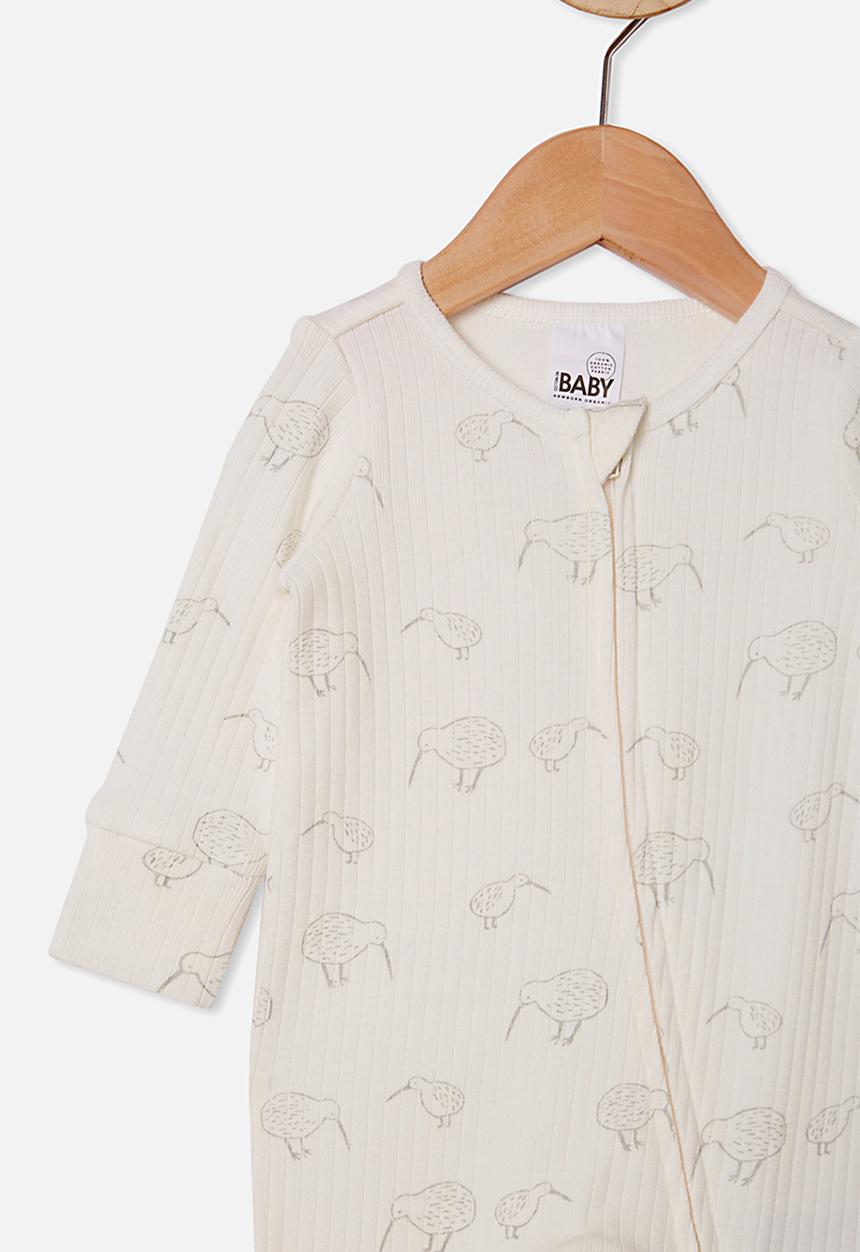 Cotton On - Organic newborn zip through romper - multi