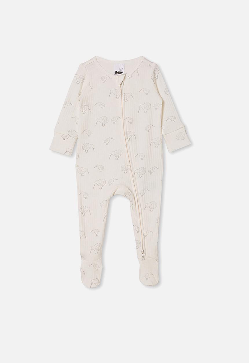 Cotton On - Organic newborn zip through romper - multi