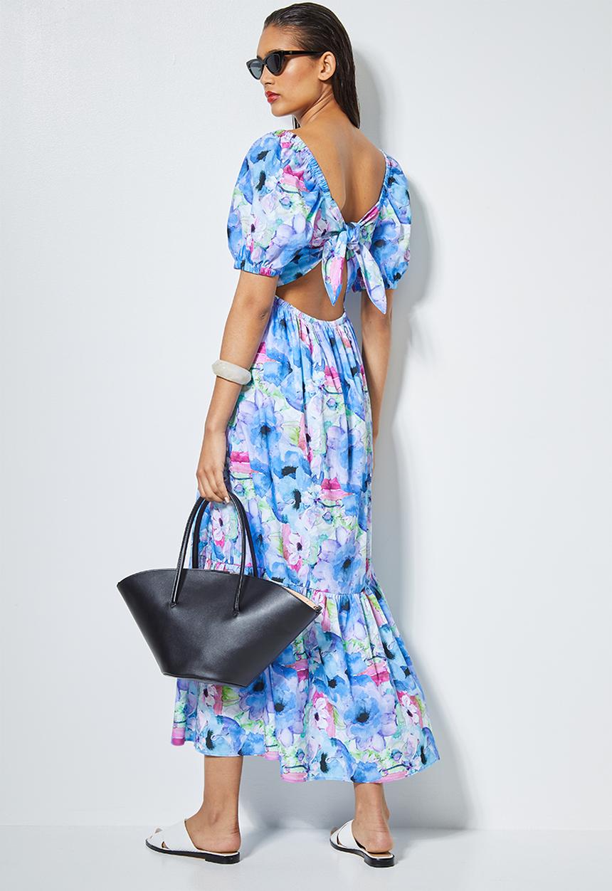 Superbalist - Square neck tie back maxi - artistic floral 