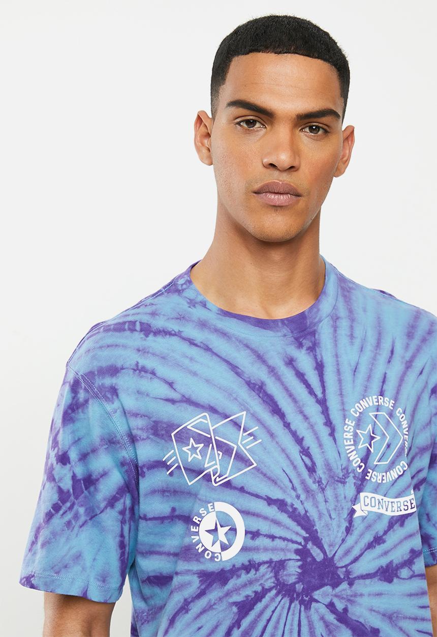 Converse - Converse tie dye multi graphic tee  - blue & purple 