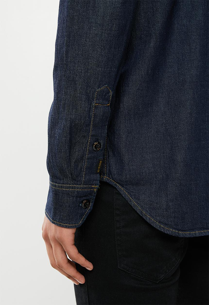 G-STAR - Ong sleeve utility zip regular shirt - rinsed blue