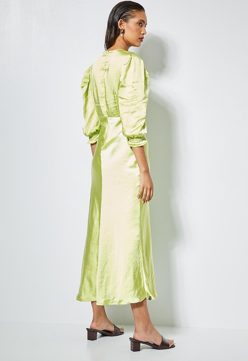 Superbalist - Textured satin bias cut dress - pistachio