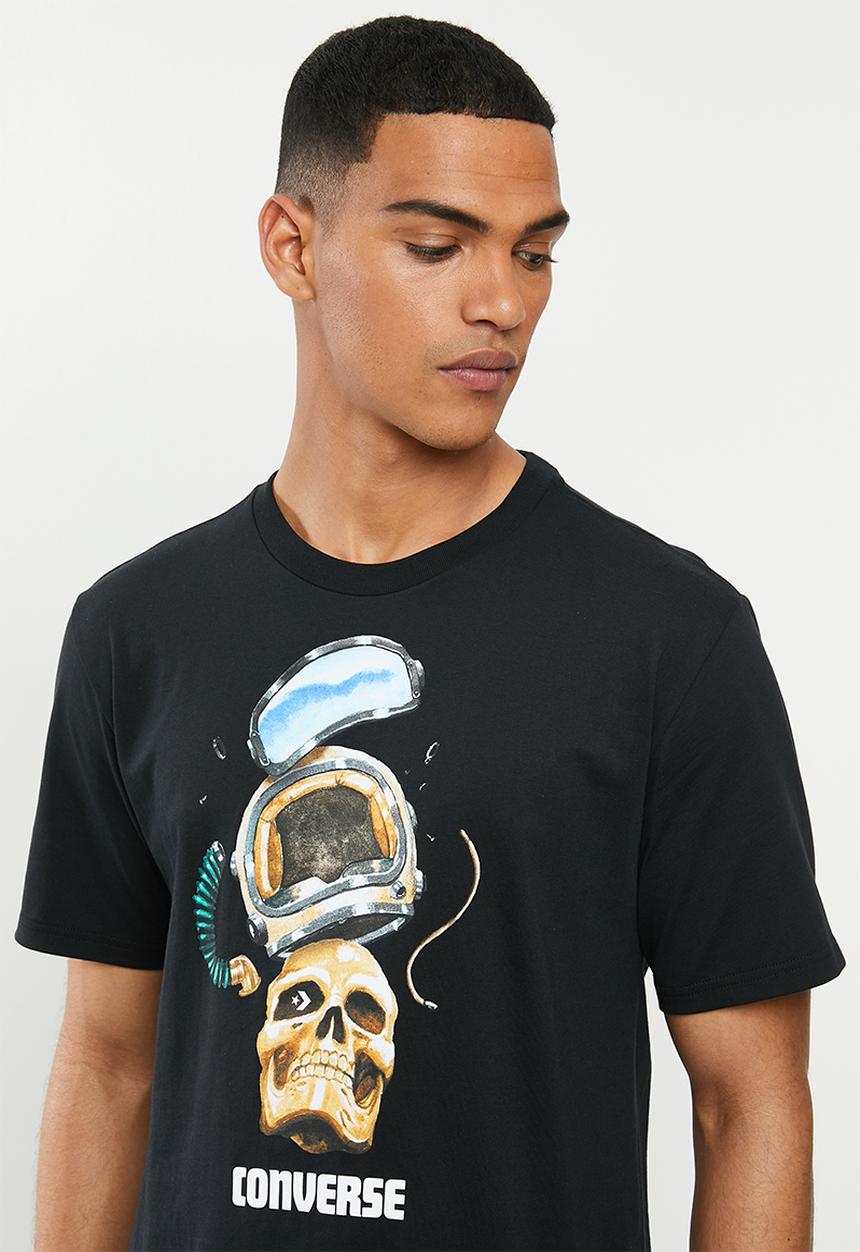 Converse - Converse skull helmet tee - black
