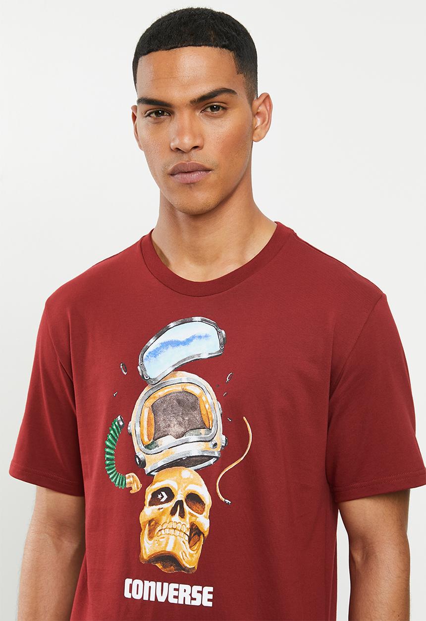 Converse - Converse skull helmet tee - red