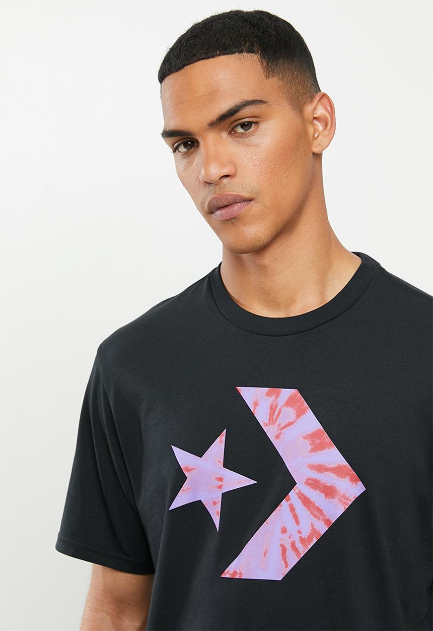 Converse - Converse tie-dye star chevron tee - black