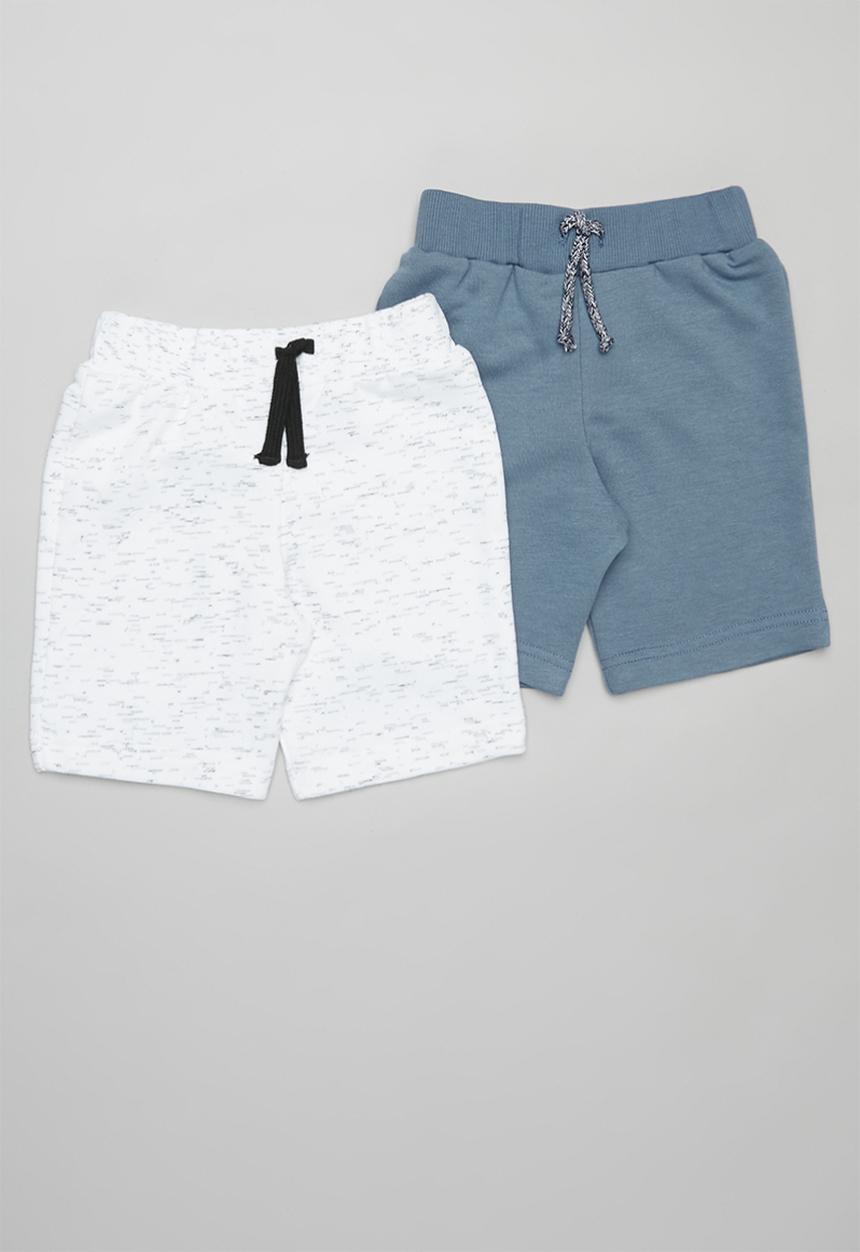 Pop Candy - 2 Pack fleece shorts - blue & white 