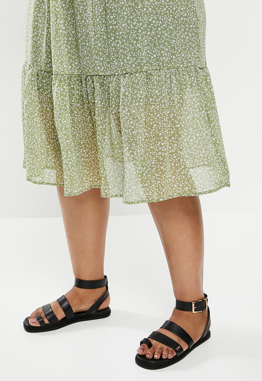 Cotton On - Curve kirsty midi sheer skirt - ingrid ditsy oil green