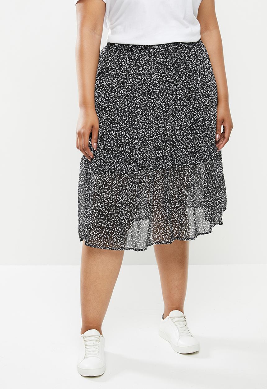 Cotton On - Curve kirsty midi sheer skirt - ingrid ditsy black