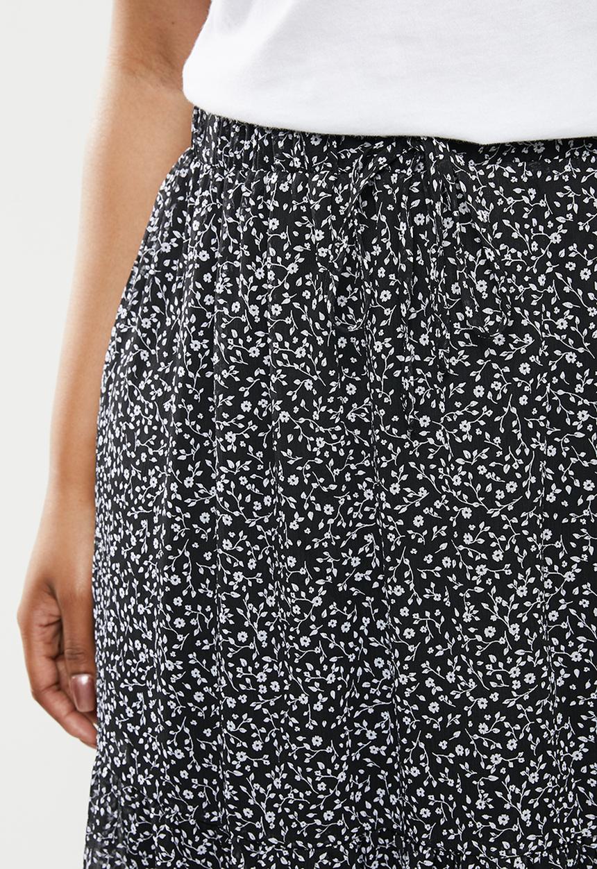 Cotton On - Curve kirsty midi sheer skirt - ingrid ditsy black