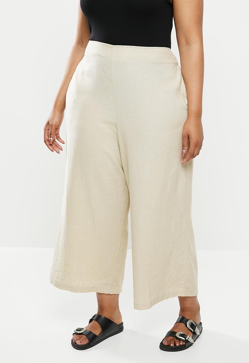 Cotton On - Curve wide leg paradise pant - fawn