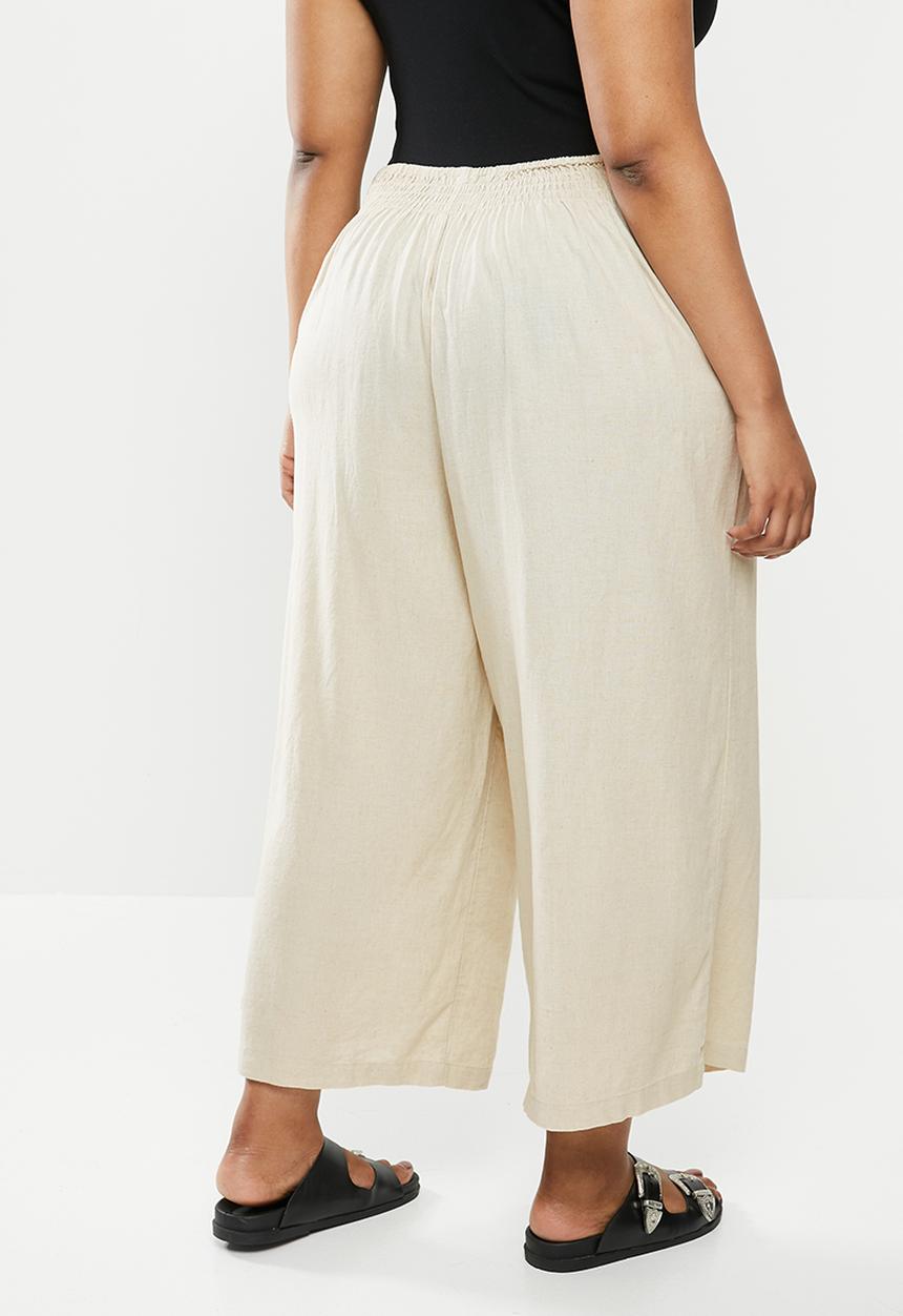 Cotton On - Curve wide leg paradise pant - fawn