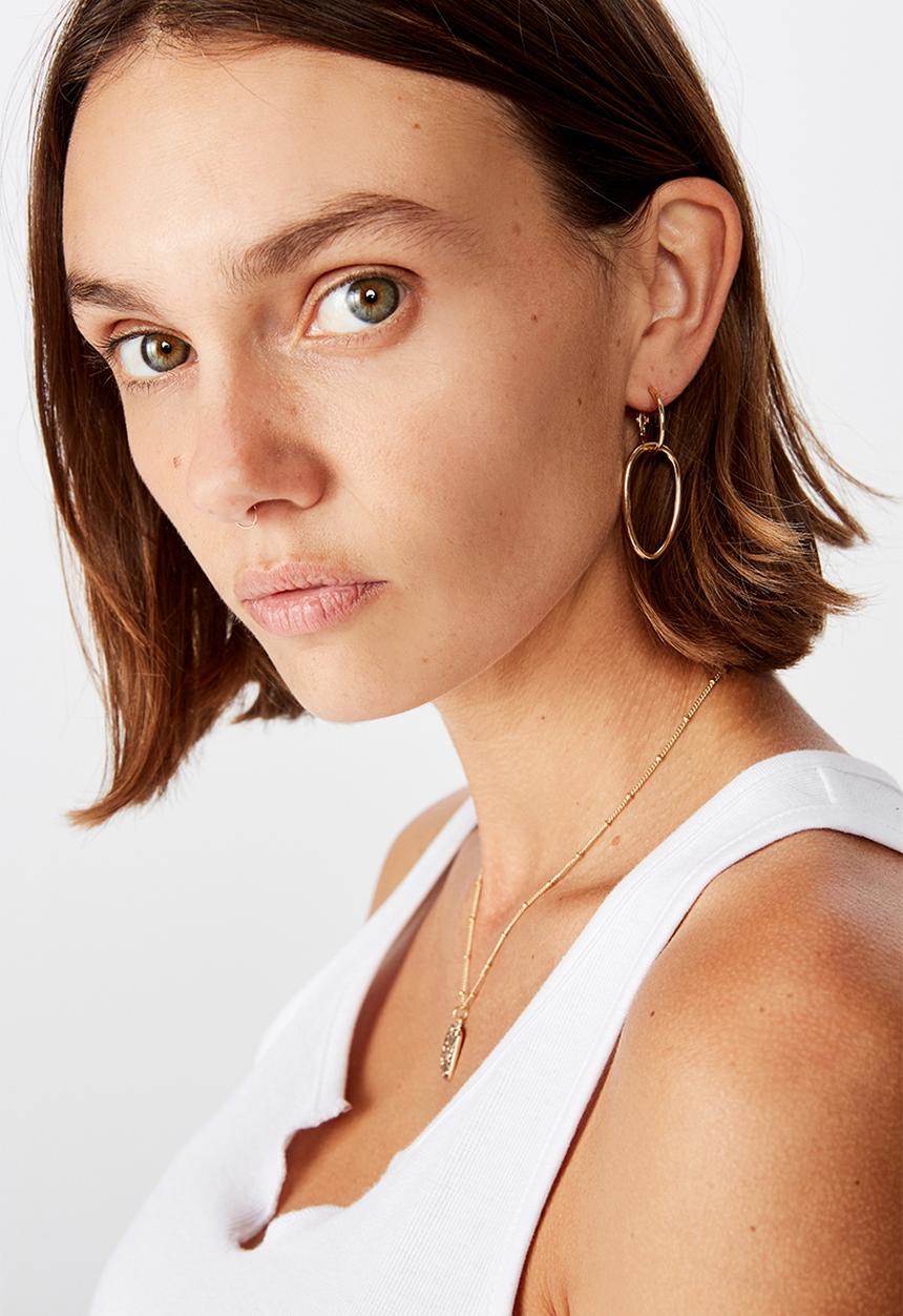 Rubi - Erin links hoop bar - gold