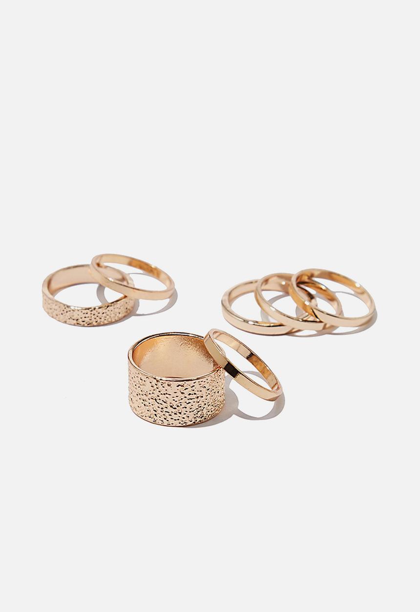 Rubi - Luxe layers molten ring set - gold