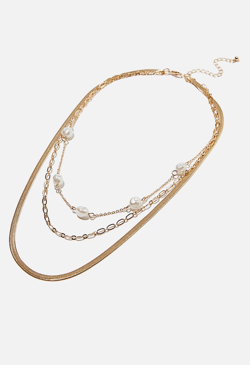 Rubi - Luxe layers pearly layered necklace - gold
