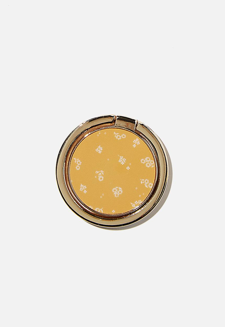 Typo - Metal phone ring - dottie floral mustard
